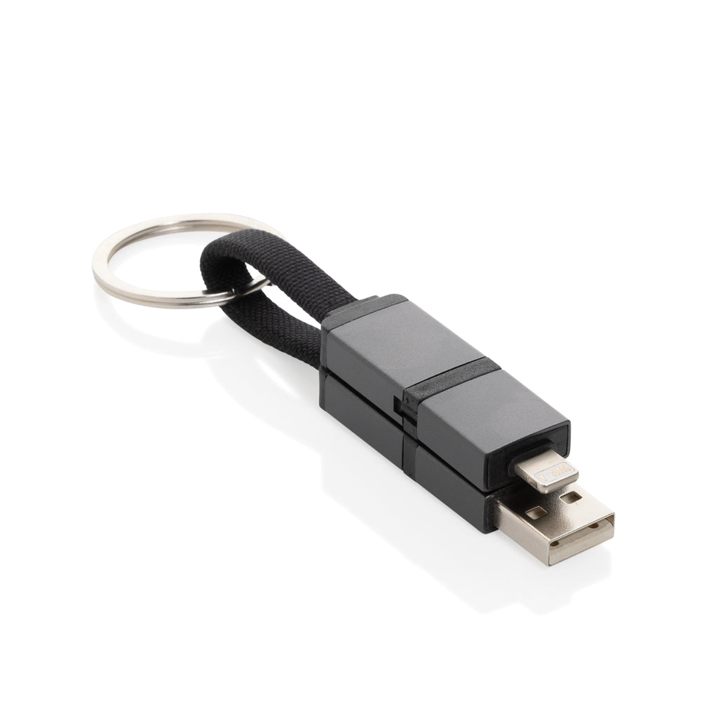 Recycled aluminium 4-in-1 60W fast charging cable