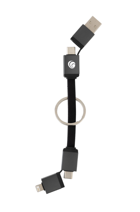 Recycled aluminium 4-in-1 60W fast charging cable